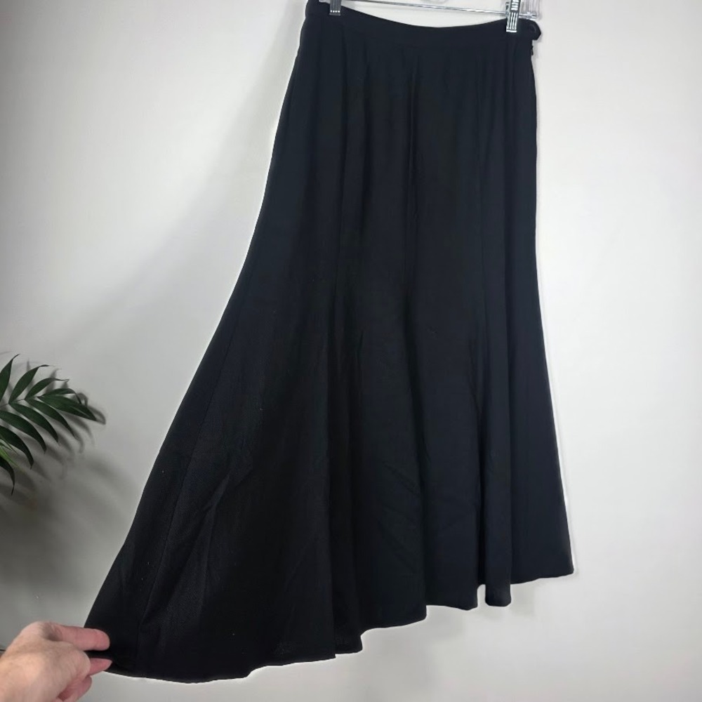 EPISODE BY CAROLYN NIGHT FREEMAN Black Wool Maxi Skirt Sz 12 Flaw Trumpet‎ Style